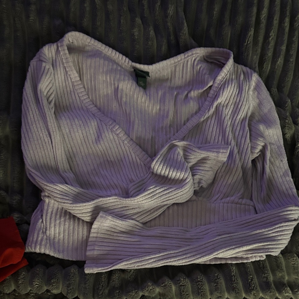 Wild Fable Light Purple Ribbed Crop Top